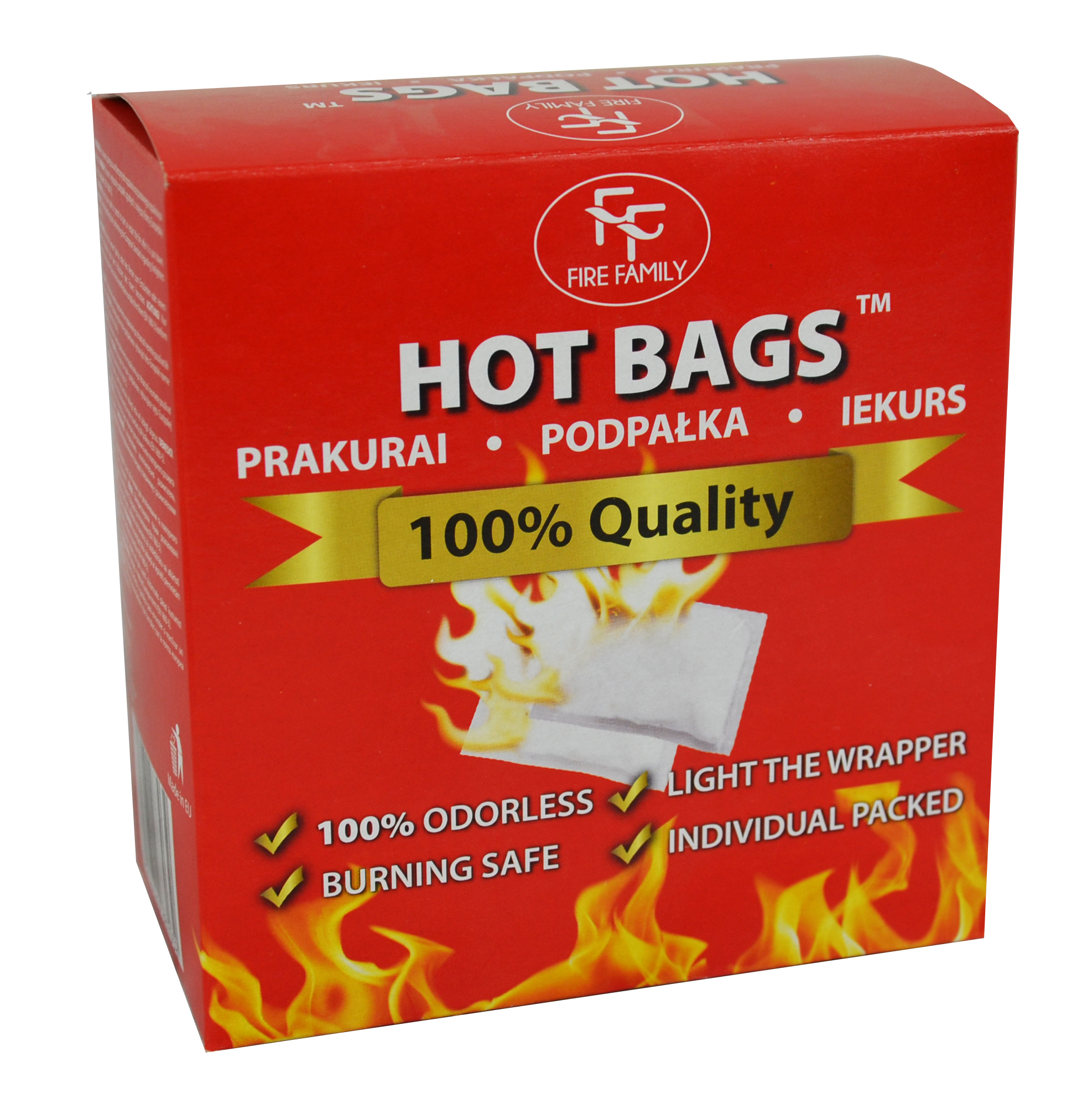 White firelighter Hot Bags "FF 24 sachets'