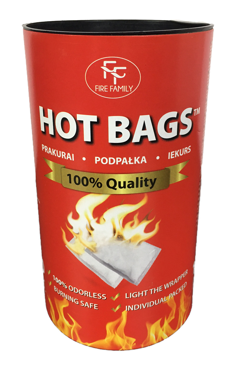 White firelighter Hot Bags "FF 100 sachets' tube