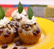 Diós-mazsolás muffin
